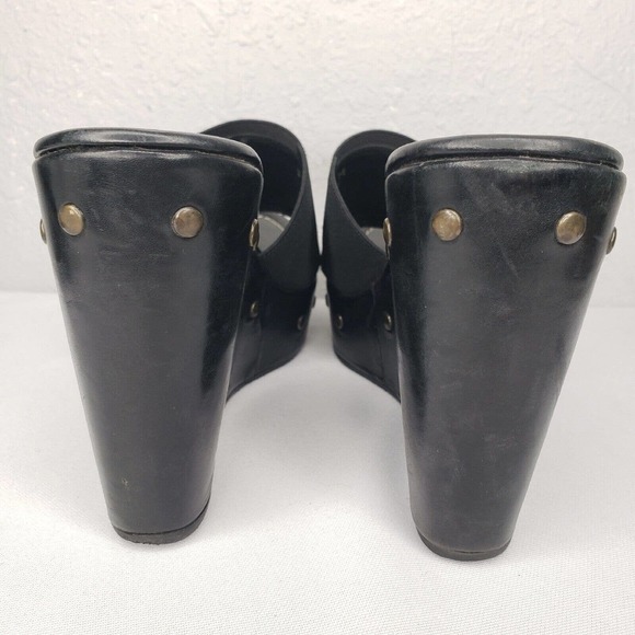 Donald J. Pliner Sandals Swan Black Studs Wedge Heels Platform Slides - Picture 7 of 15